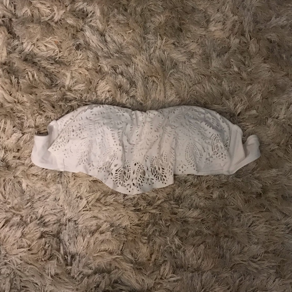 White Strapless Bikini Top